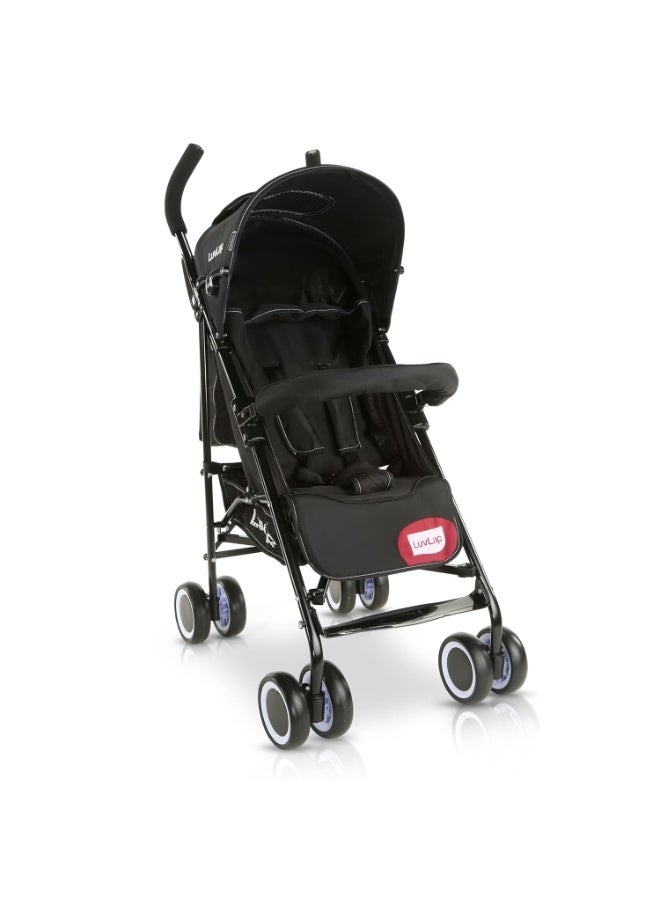 LuvLap City Baby Stroller/Buggy, Lightweight, Compact & Travel Friendly Baby pram, for 6-36 Months Baby, 5 Point Safety Harness, Adjustable seat Recline, extendable Canopy, 15Kg Capacity (Black) - Image 1